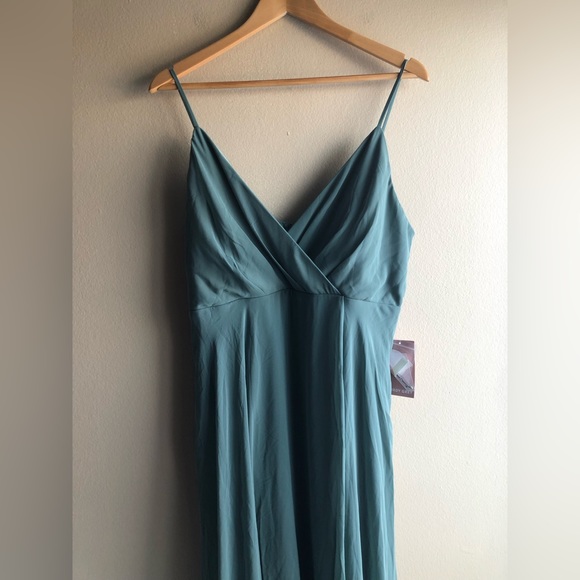 NEW Birdy Grey Kaia Chiffon Sea Glass Lined Long Dress Size Extra Large Pockets - Picture 8 of 16